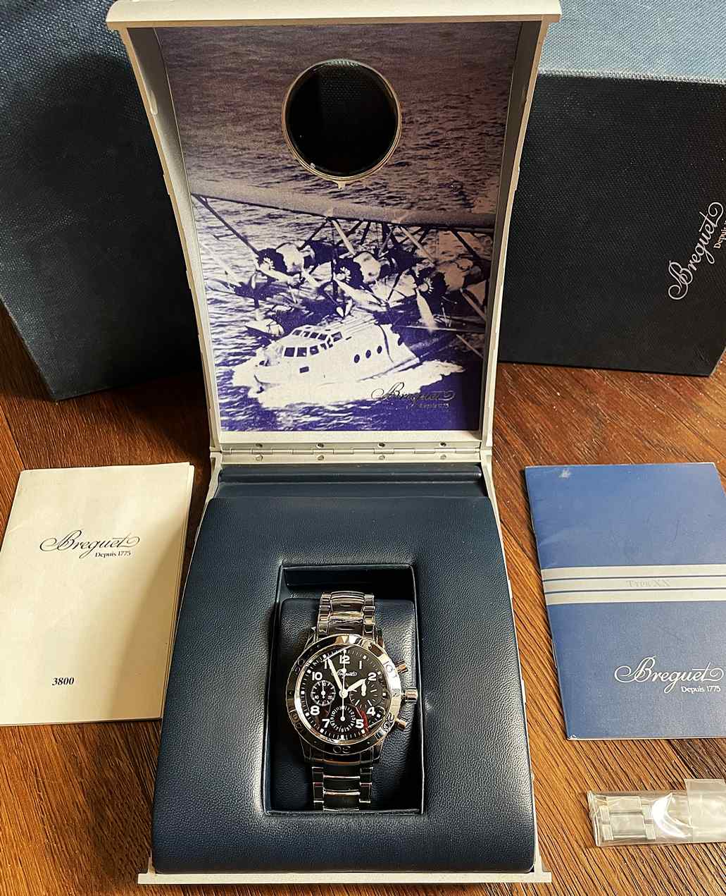 SOLD - Breguet Type XX Aeronavale Ref. 3800, tritium dial, full set - Image 7