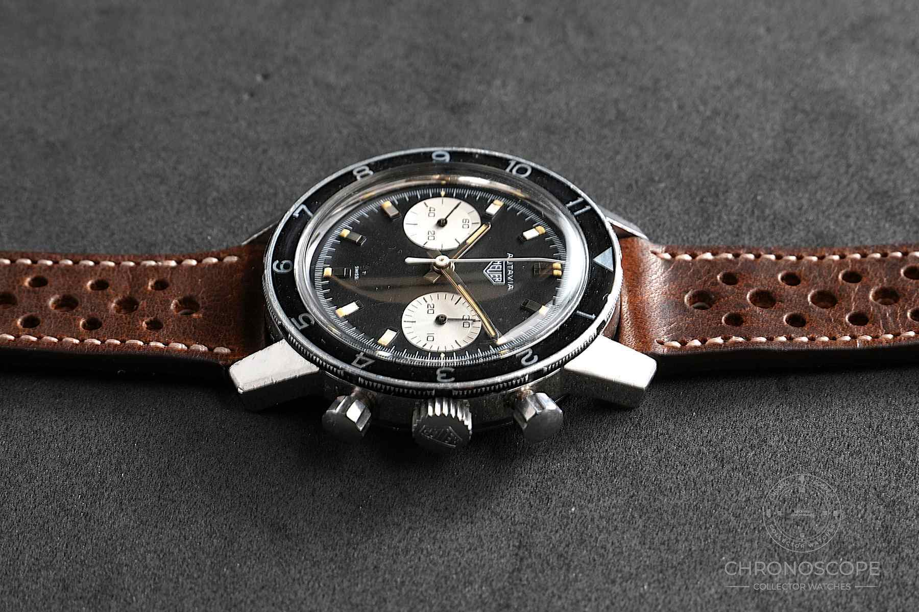 Heuer Autavia Vintage Chronograph Ref. 7663C, rare hour bezel - Image 5
