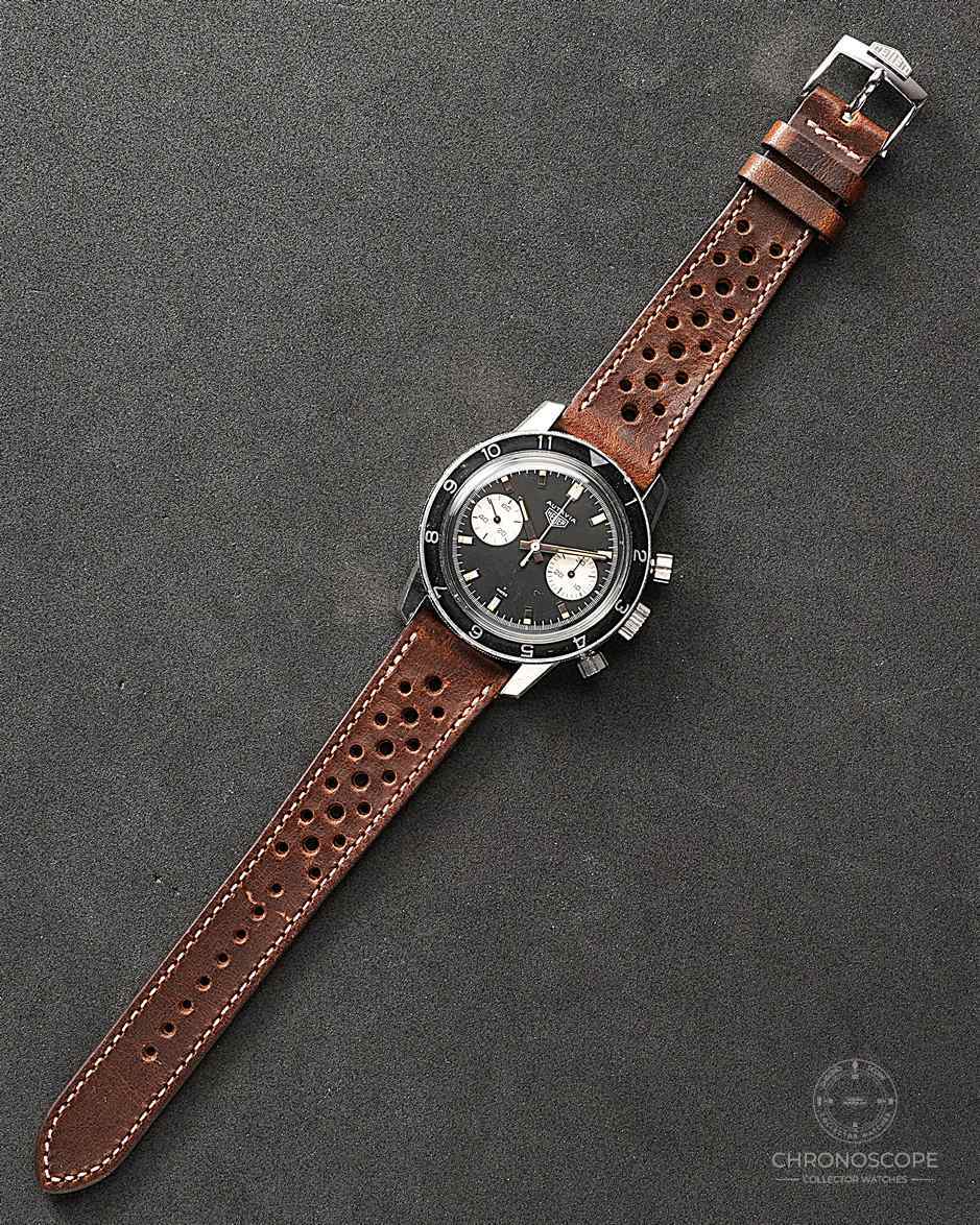 Heuer Autavia Vintage Chronograph Ref. 7663C, rare hour bezel - Image 8