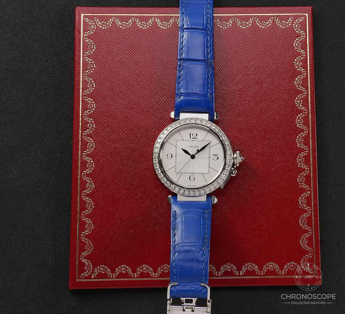 Cartier Pasha XL White Gold, Full Set, Frist Owner, factory set diamonds – Bild 10