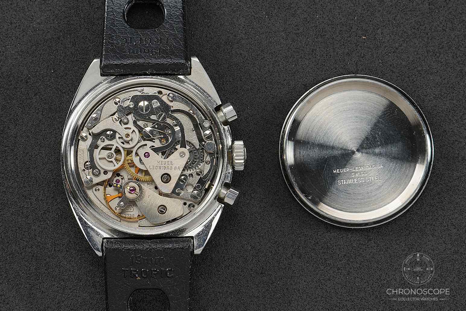 SOLD - Heuer Carrera Vintage Chronograph Ref. 73653S, tropical strap - Image 3