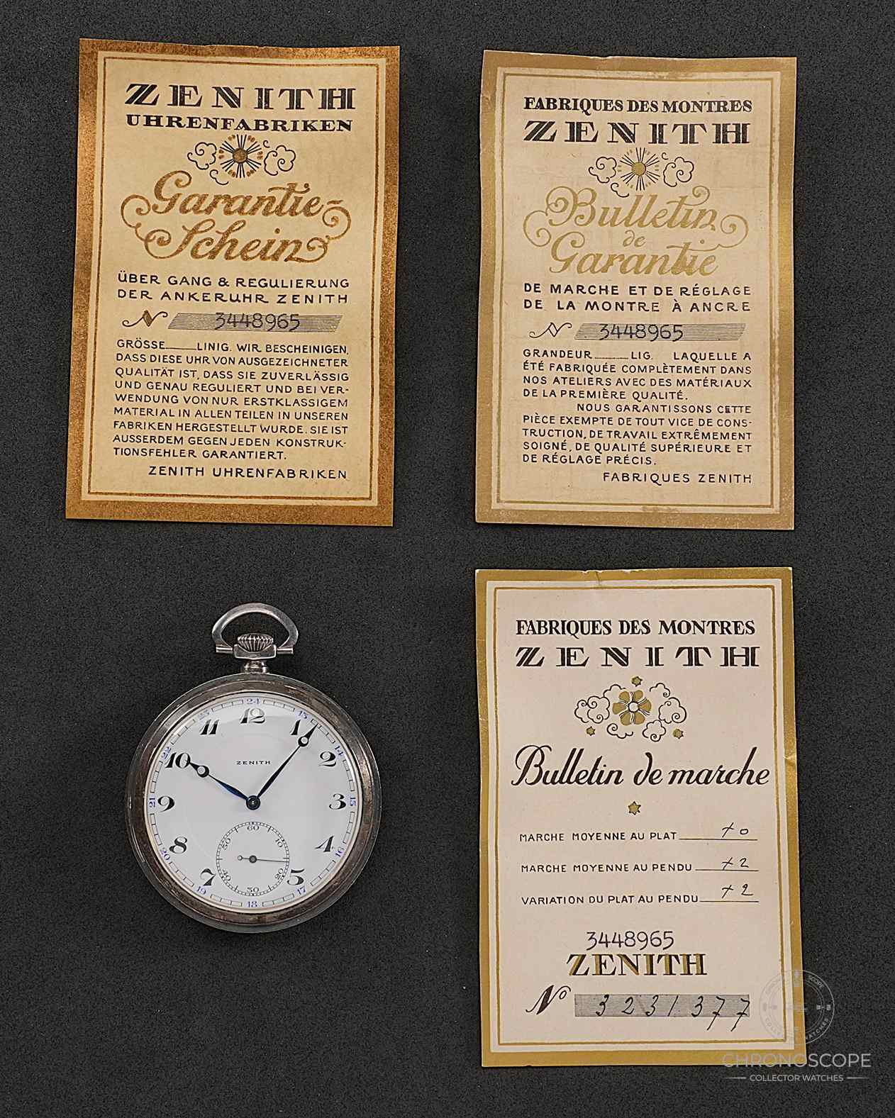 ZENITH pocket watch, Lucerne Shooting Festival 1939, 925 silver, FULL SET as delivered in 1939 – Bild 6