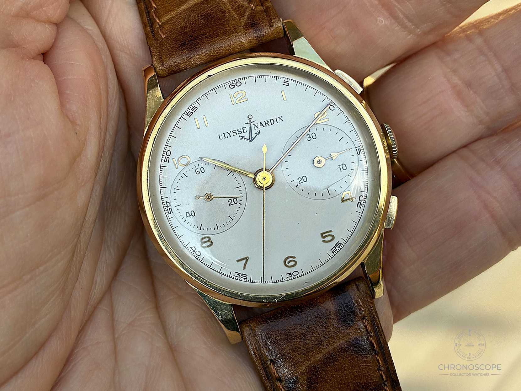 Ulysse Nardin Vintage Chronograph gold full set 1944 – Bild 13