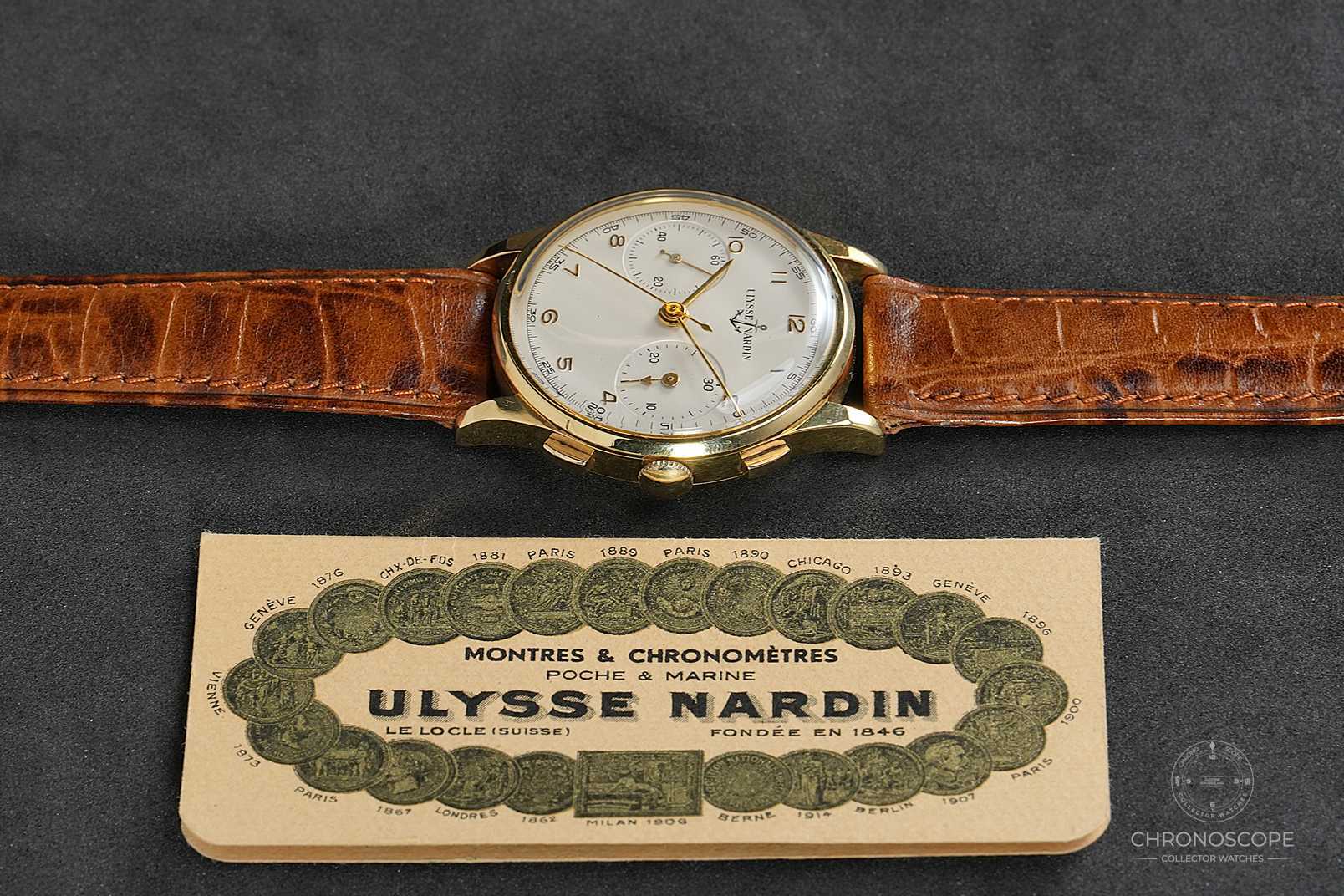 Ulysse Nardin Vintage Chronograph gold full set 1944 – Bild 4