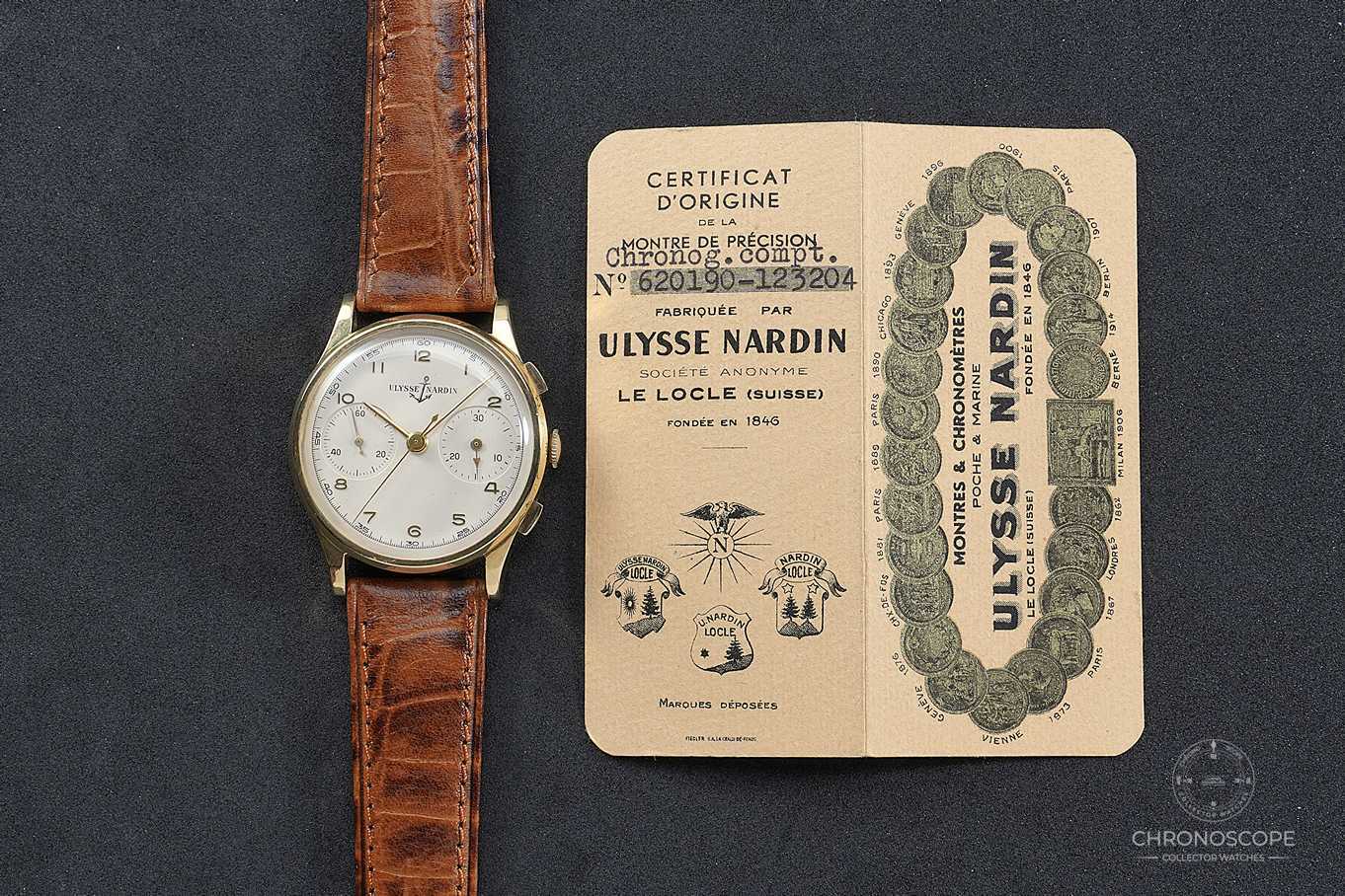 Ulysse Nardin Vintage Chronograph gold full set 1944 – Bild 6