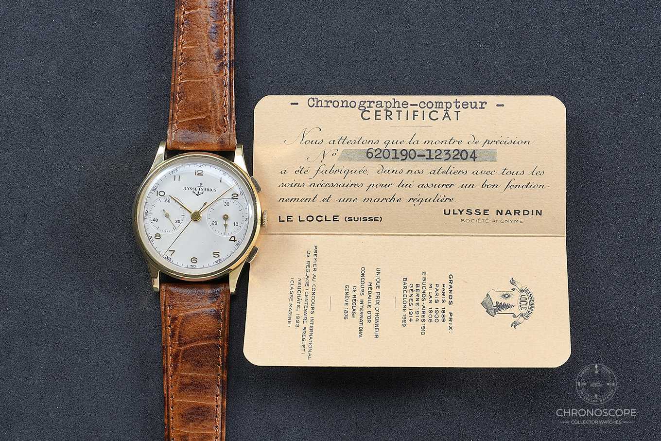 Ulysse Nardin Vintage Chronograph gold full set 1944 – Bild 7