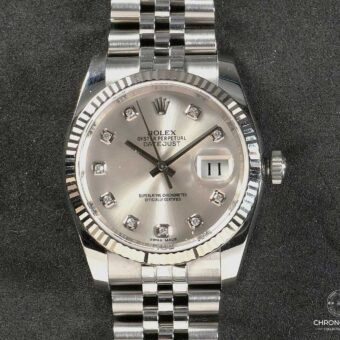 Rolex Datejust ref. 11623 factory set diamonds, full set 2016, Rolex service 2022