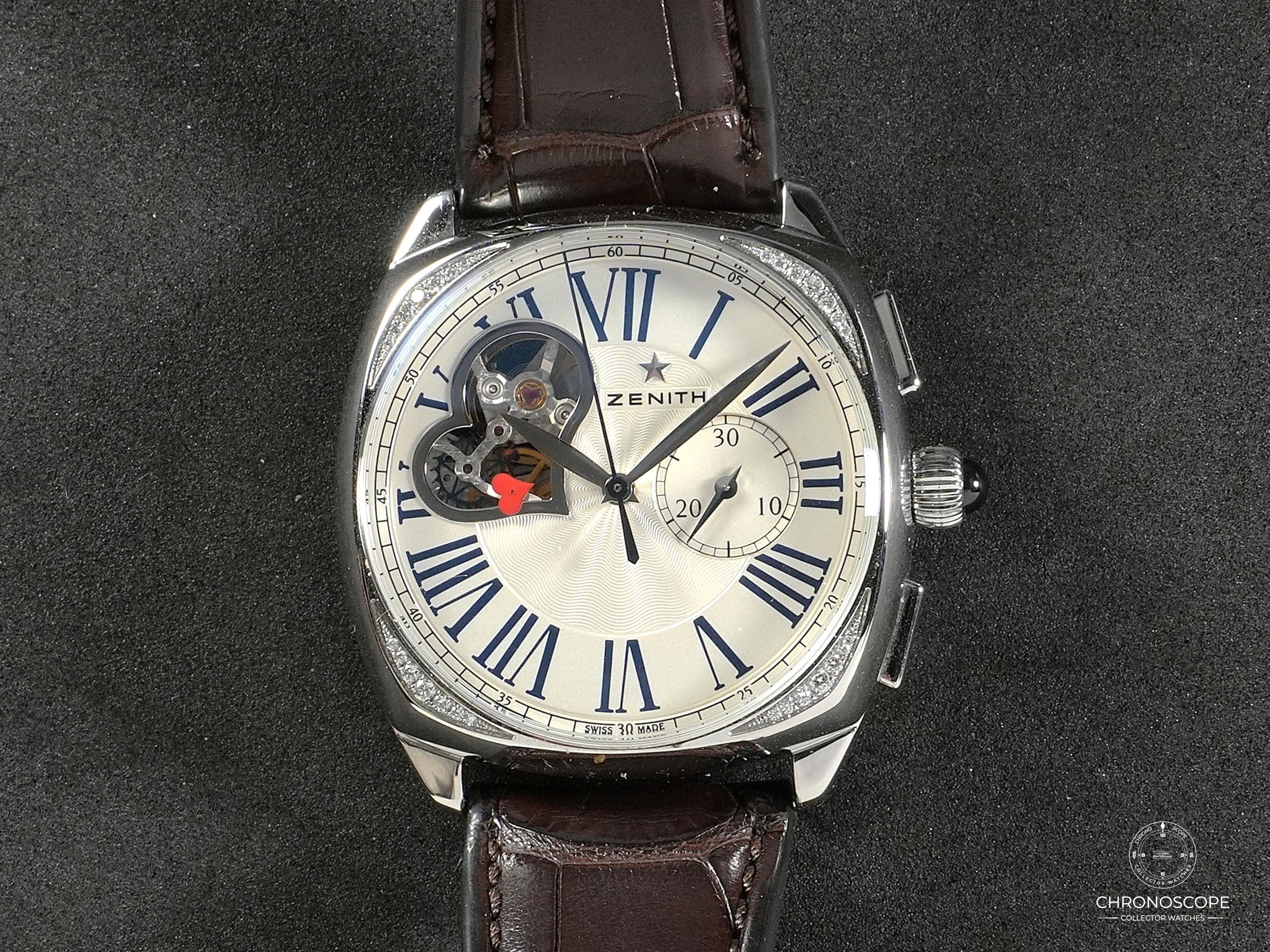 Zenith Chronomaster Open Heart ST, factory diamonds, full set 2019