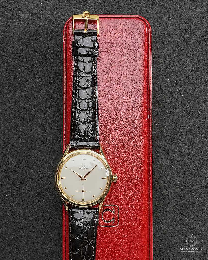 Omega 2792 in 18k gold “bombay lugs” from 1954, original box and buckle available – Bild 2