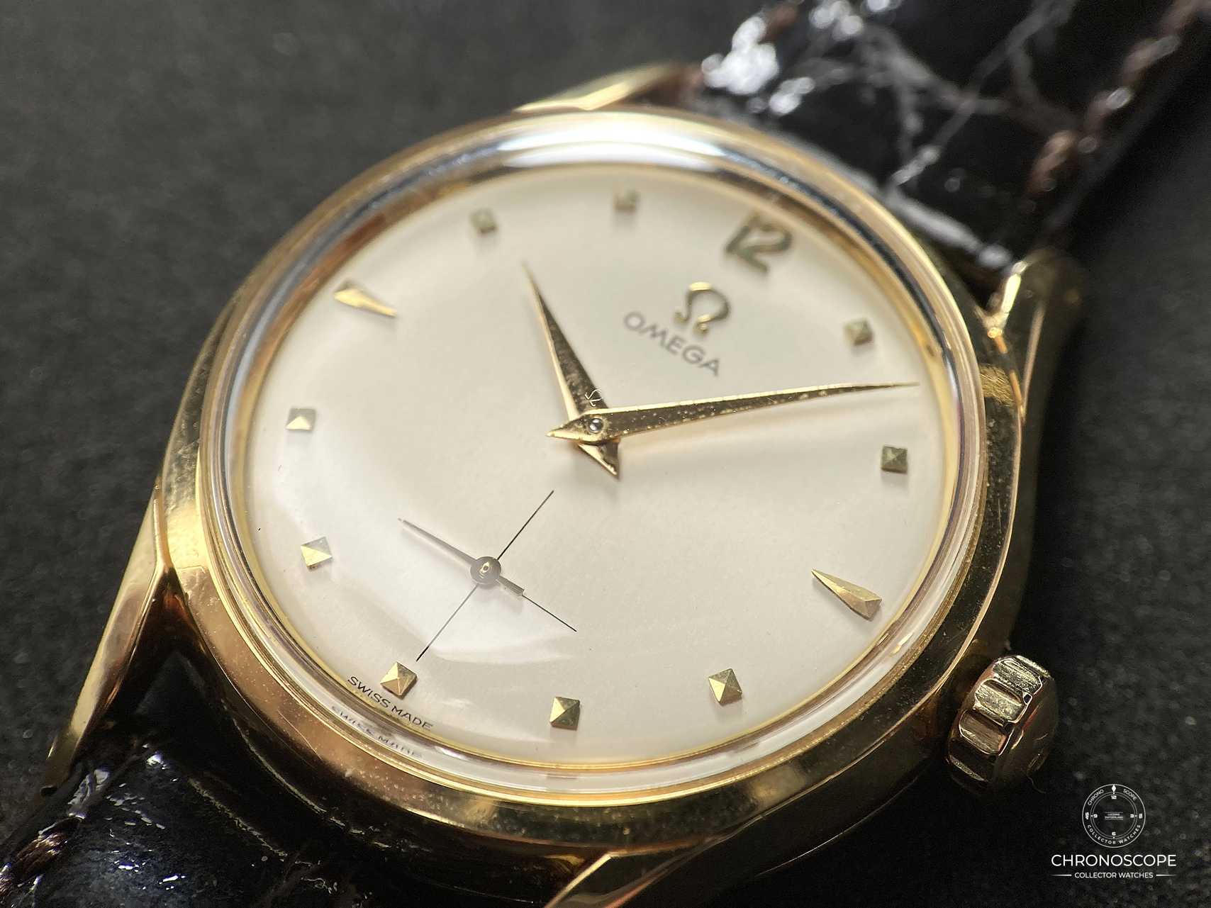 Omega 2792 in 18k gold “bombay lugs” from 1954, original box and buckle available – Bild 13