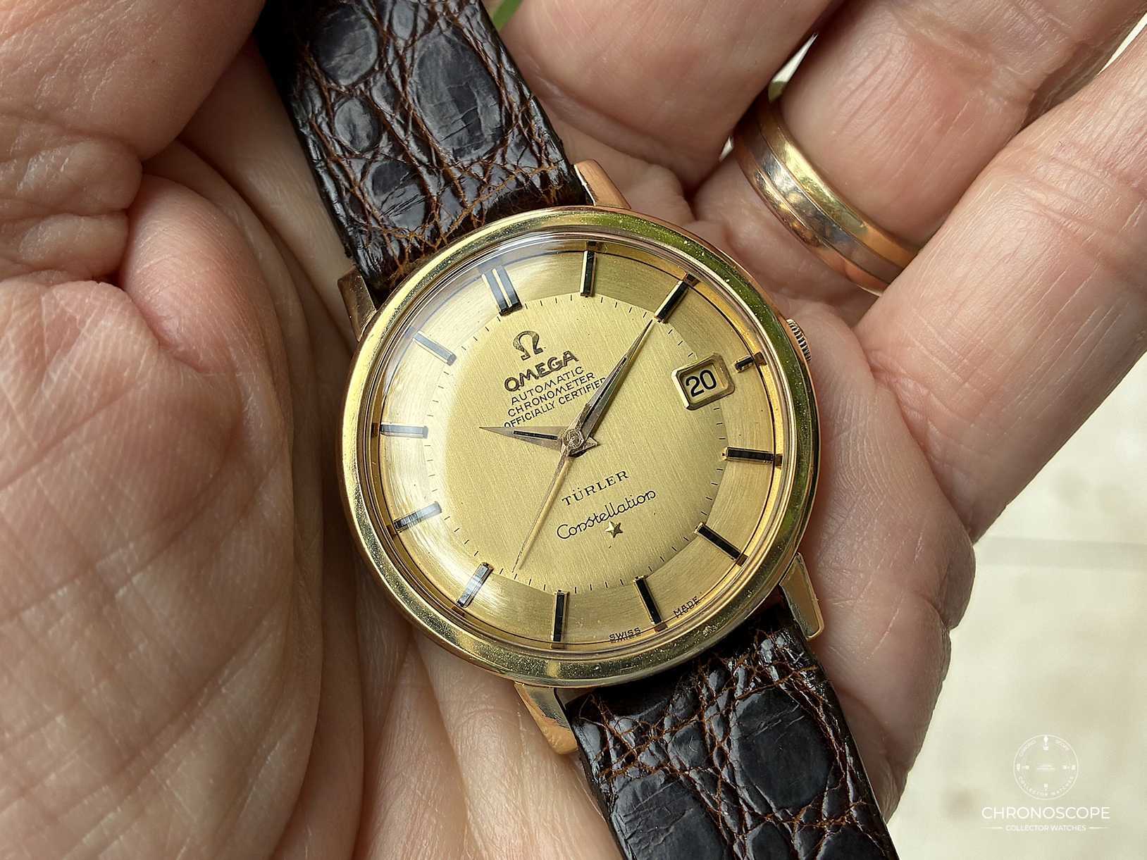 Omega Constellation double signed Türler “Pie-pan” dial,  Ref. 168.004 , unpolished. Original box and buckle available - Image 15