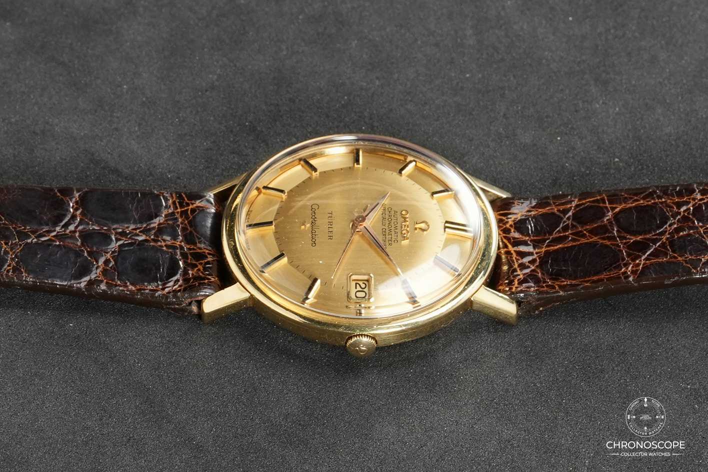 Omega Constellation double signed Türler “Pie-pan” dial,  Ref. 168.004 , unpolished. Original box and buckle available - Image 13