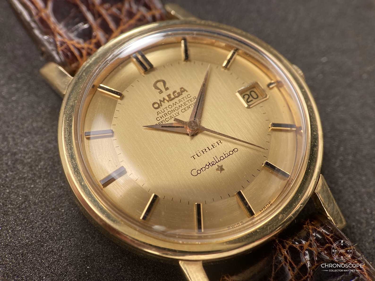 Omega Constellation double signed Türler “Pie-pan” dial,  Ref. 168.004 , unpolished. Original box and buckle available - Image 2