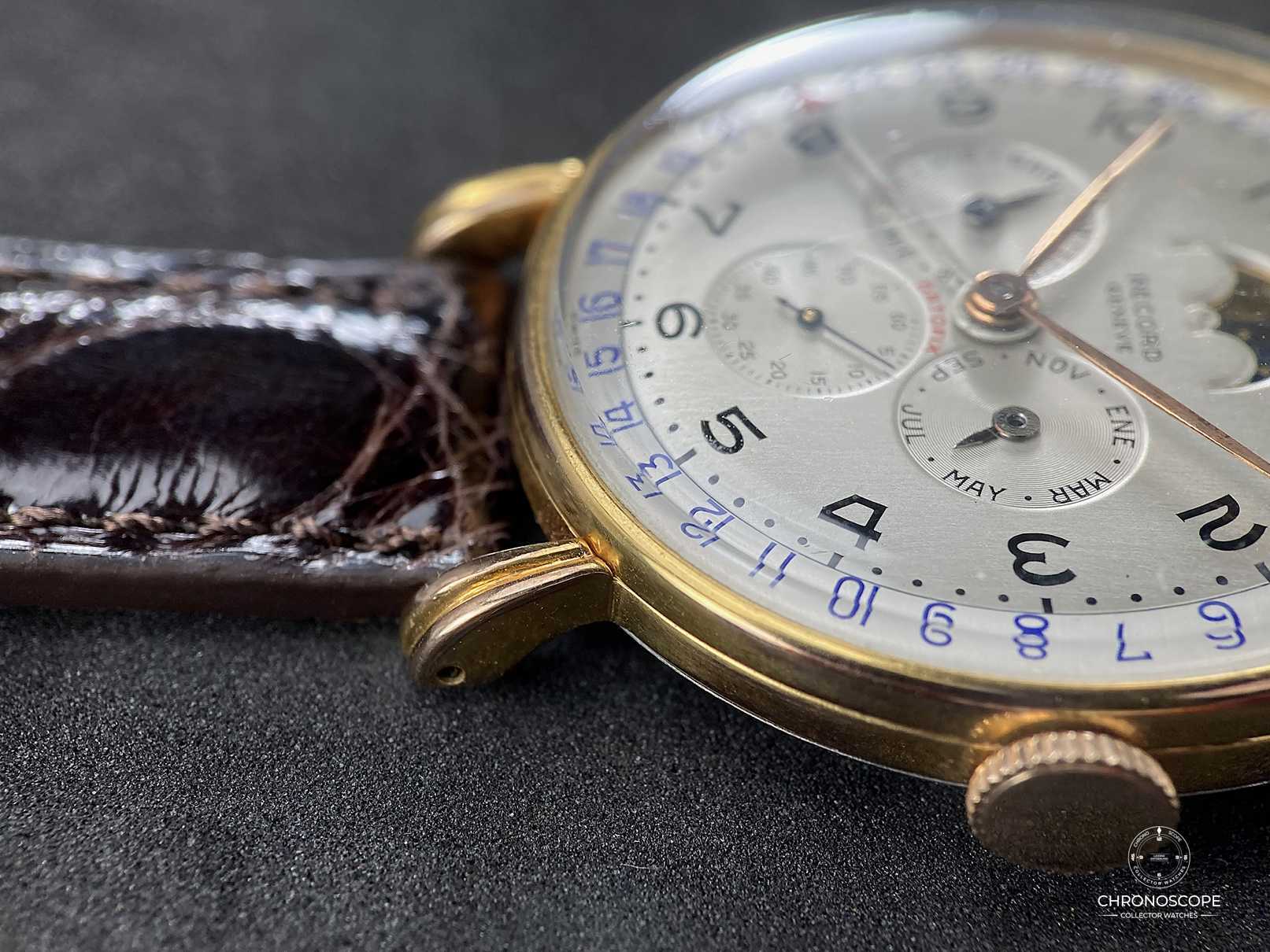 Record Datofix Triple Calendar moon-phases, fancy lugs steel-gold, ref.11315 - Image 16