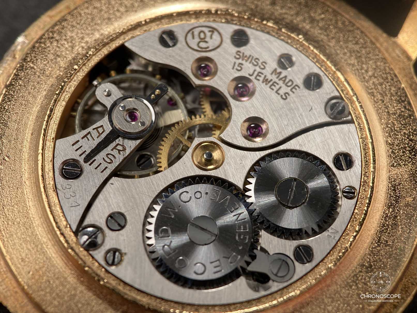 Record Datofix Triple Calendar moon-phases, fancy lugs steel-gold, ref.11315 - Image 12
