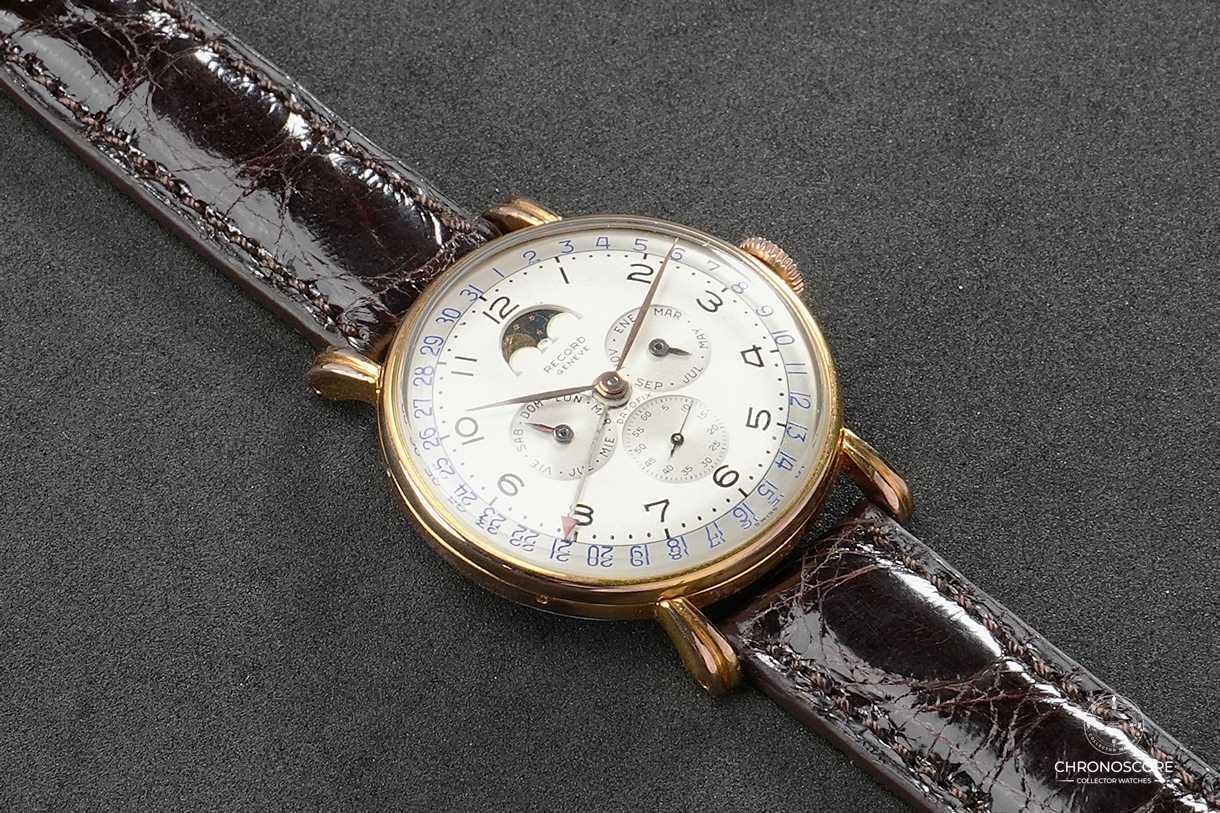 Record Datofix Triple Calendar moon-phases, fancy lugs steel-gold, ref.11315 - Image 2