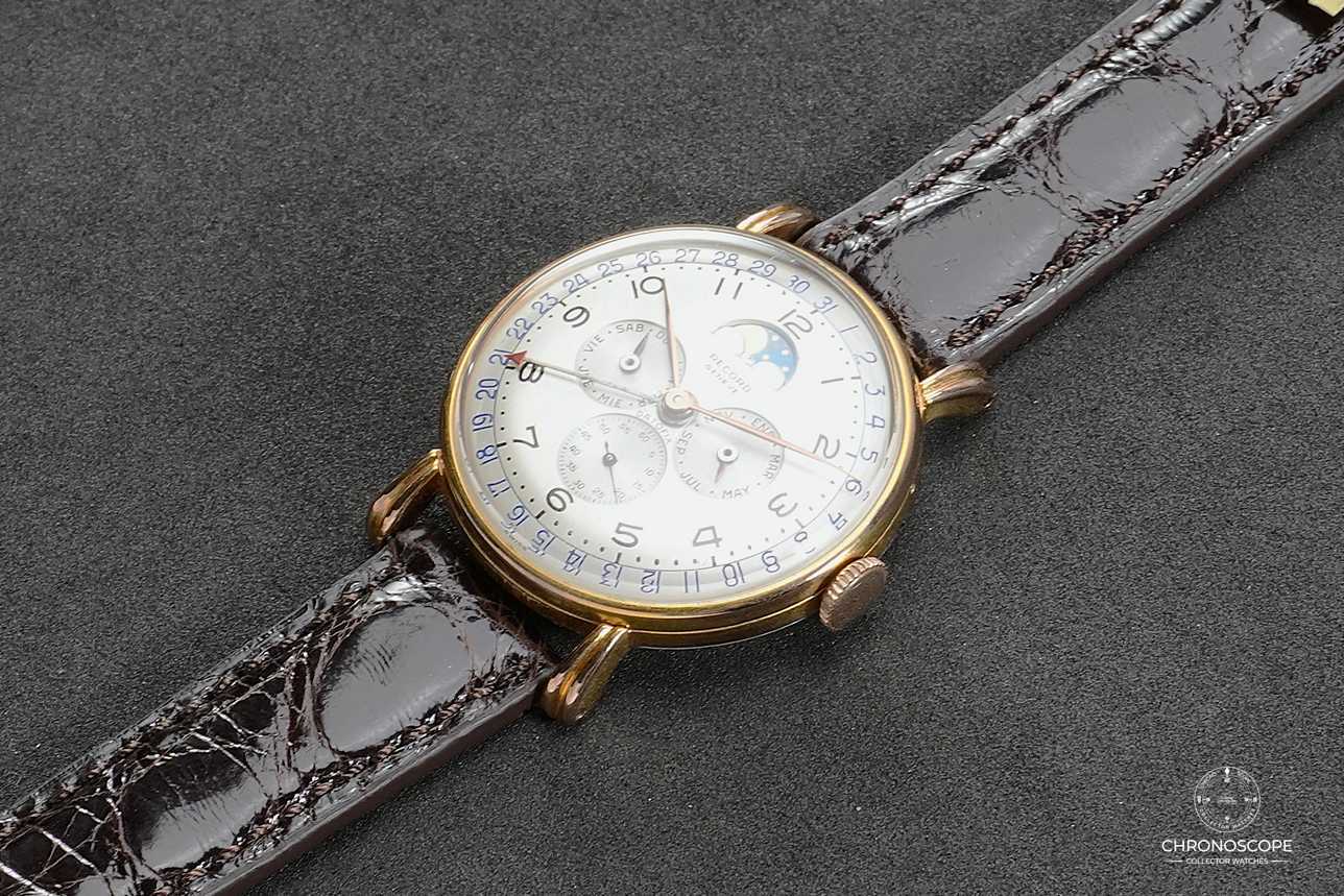 Record Datofix Triple Calendar moon-phases, fancy lugs steel-gold, ref.11315 - Image 4