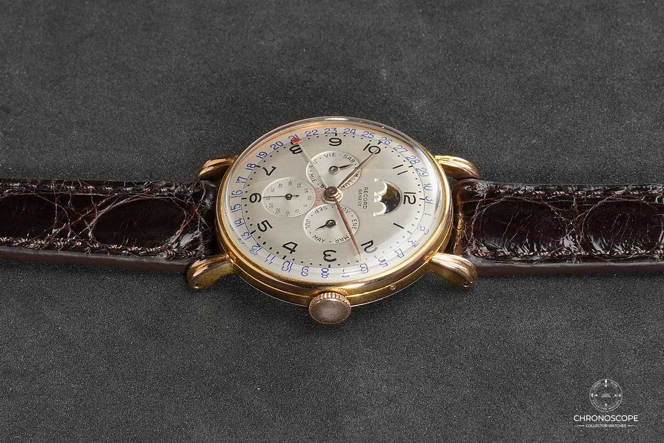 Record Datofix Triple Calendar moon-phases, fancy lugs steel-gold, ref.11315 - Image 3