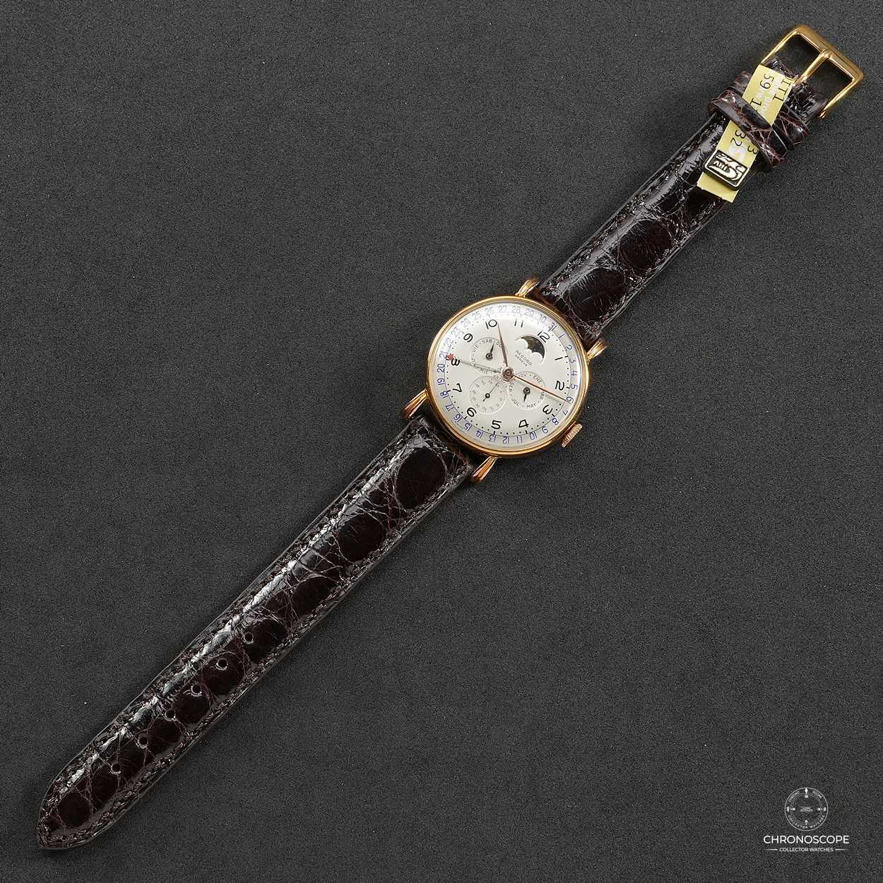 Record Datofix Triple Calendar moon-phases, fancy lugs steel-gold, ref.11315 - Image 5