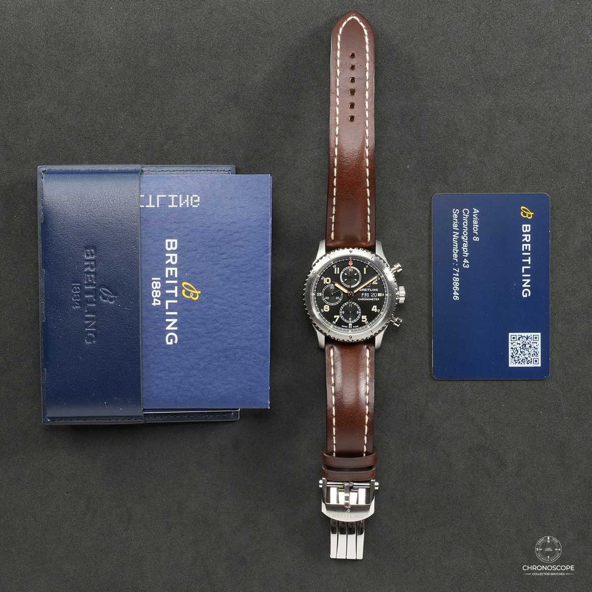 Breitling Aviator 8 Chronograph 43, full set from first owner, mint condition. - Image 3