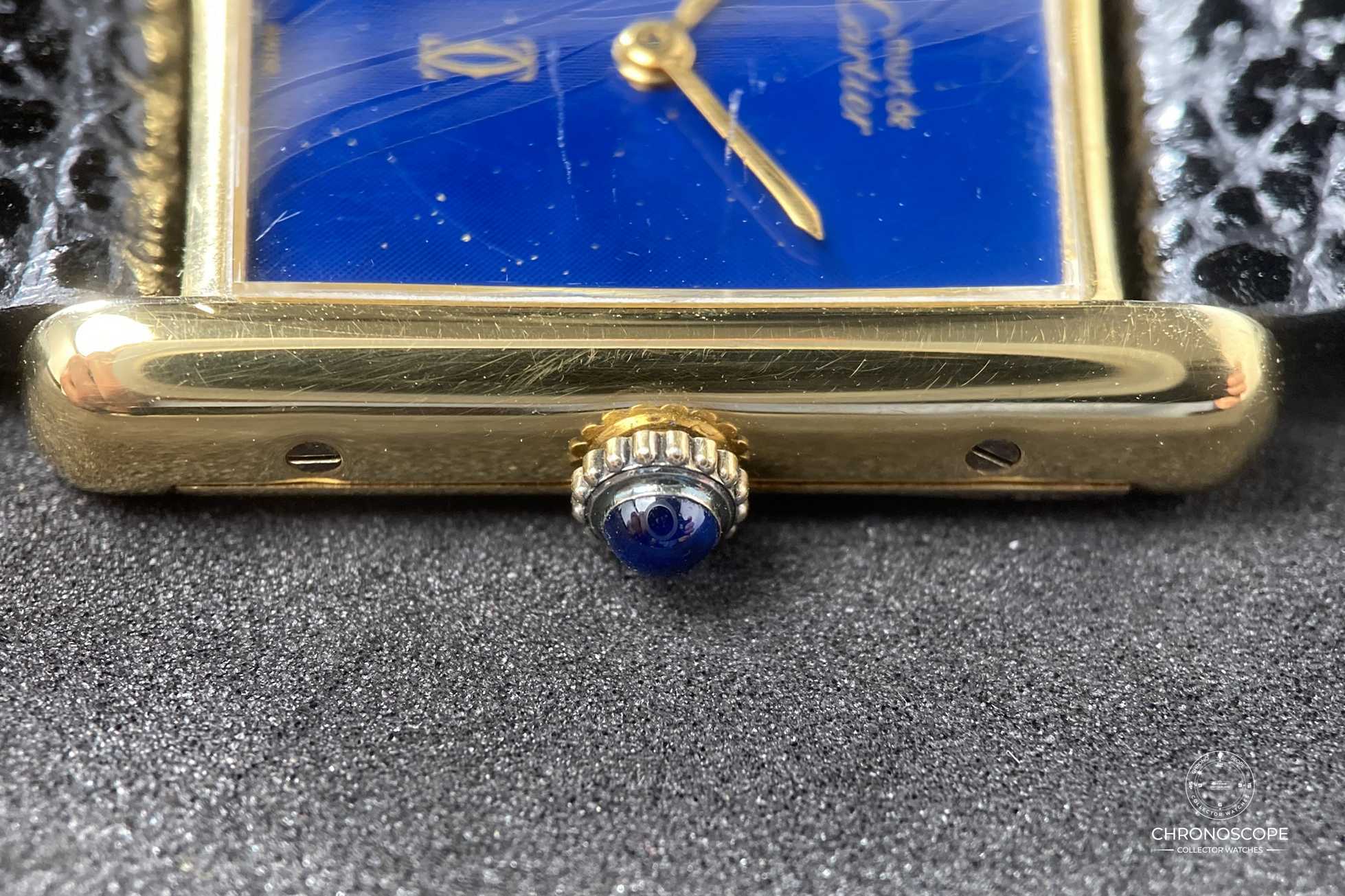 Cartier Tank “Must De Cartier” Vermeil - Lacquered « Lapis Lazuli » Dial - Image 9