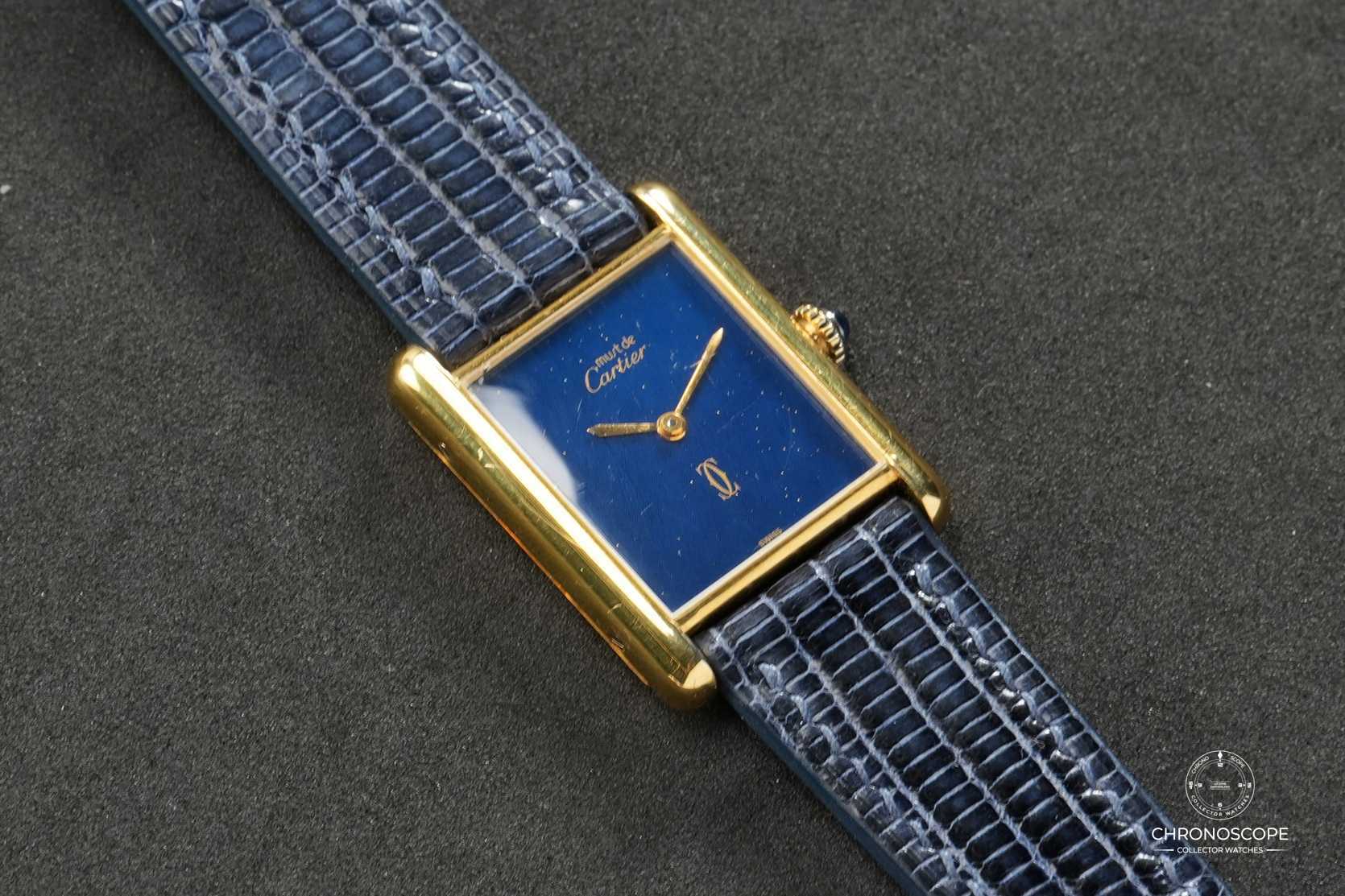 Cartier Tank “Must De Cartier” Vermeil - Lacquered « Lapis Lazuli » Dial - Image 2