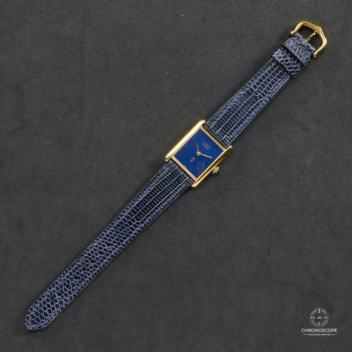 Cartier Tank “Must De Cartier” Vermeil - Lacquered « Lapis Lazuli » Dial - Image 6