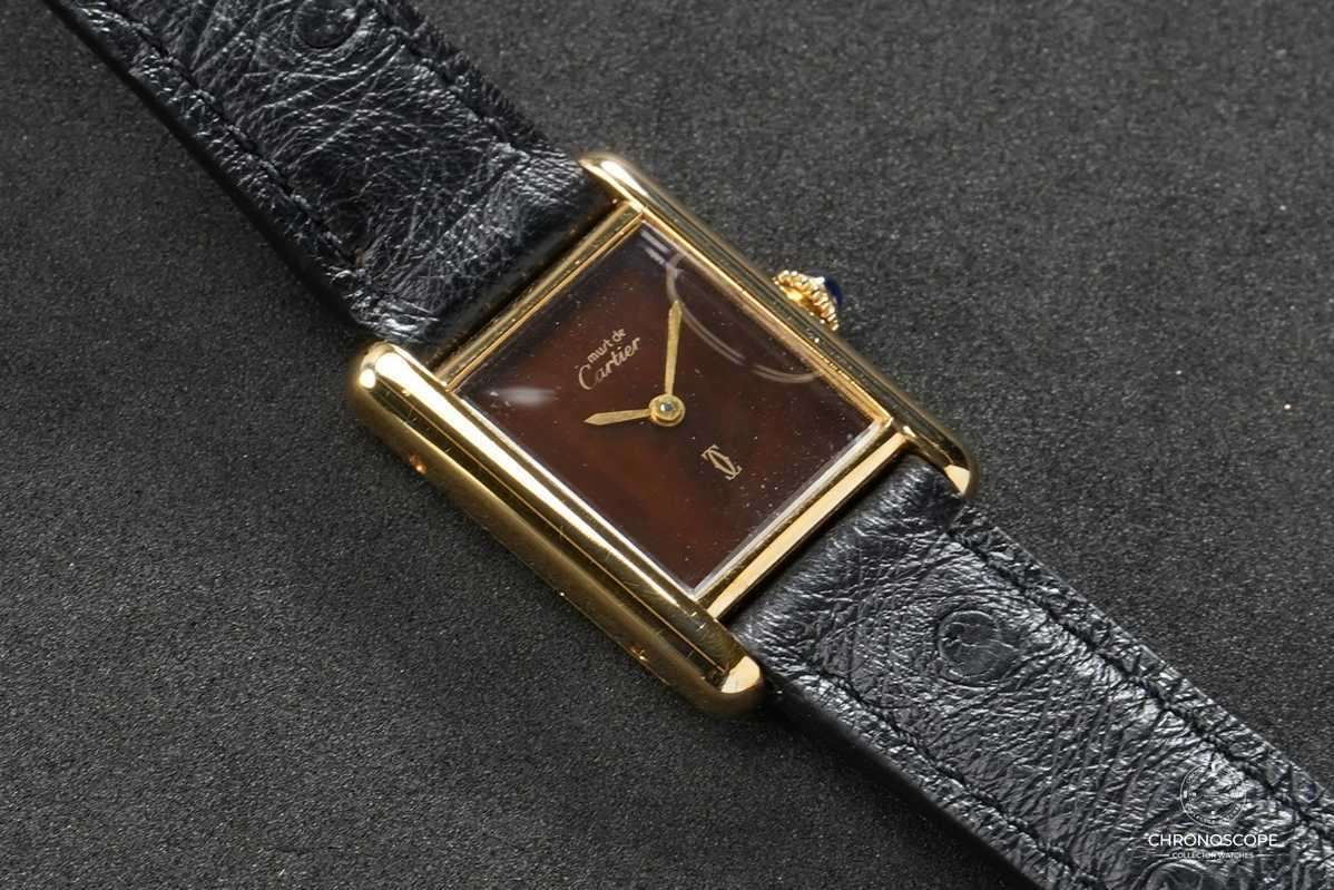 Cartier Tank “Must De Cartier” Vermeil - Lacquered « Tortoise Shell » Dial - Image 2