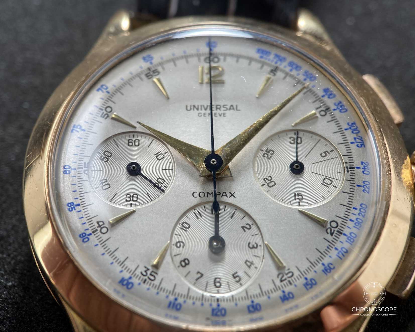 18k Yellow Gold Universal Genève Compax Reference 12491 - Image 10