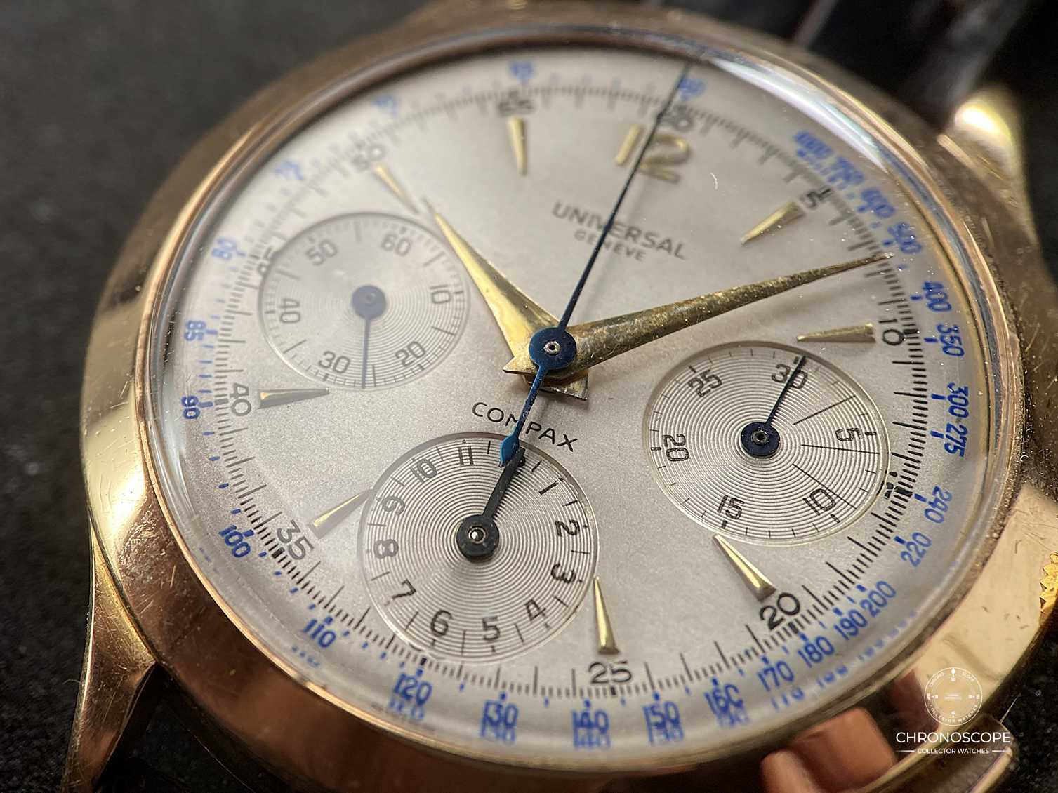18k Yellow Gold Universal Genève Compax Reference 12491 - Image 11