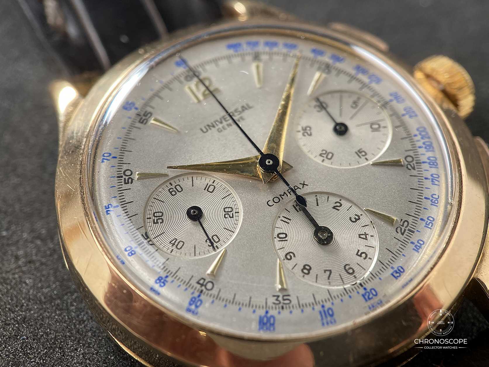 18k Yellow Gold Universal Genève Compax Reference 12491 - Image 12
