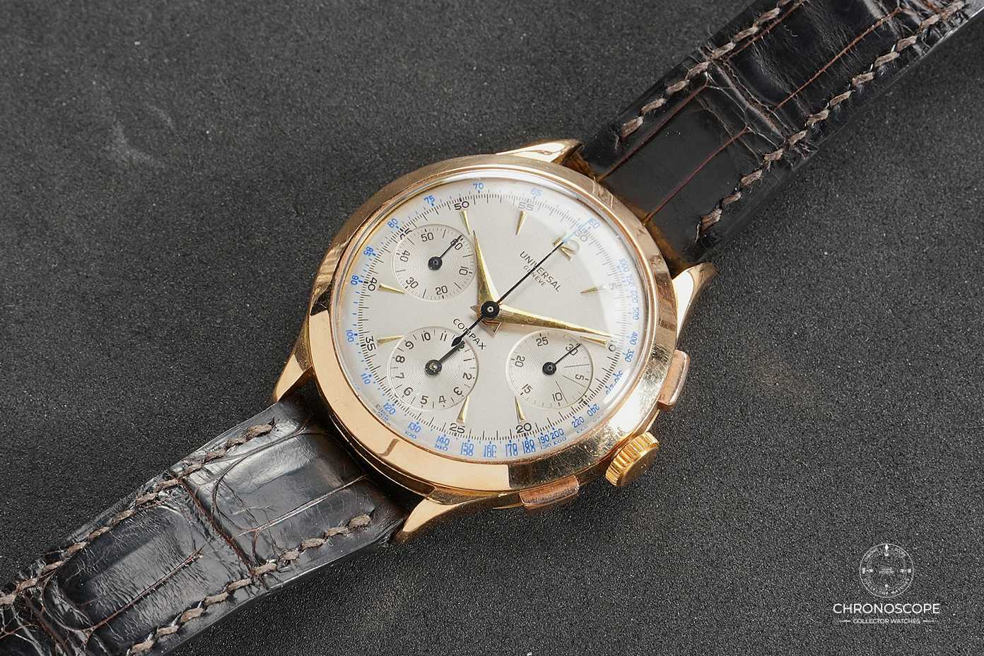 18k Yellow Gold Universal Genève Compax Reference 12491 - Image 4