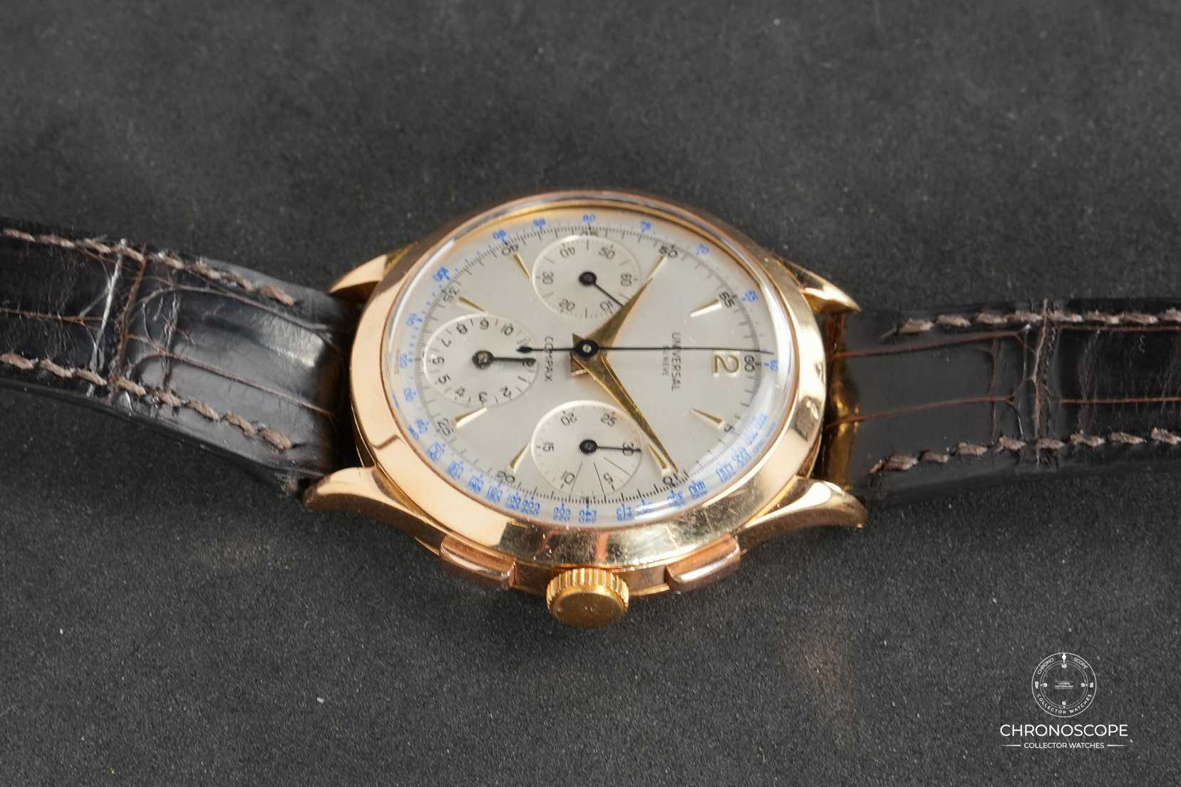 18k Yellow Gold Universal Genève Compax Reference 12491 - Image 3