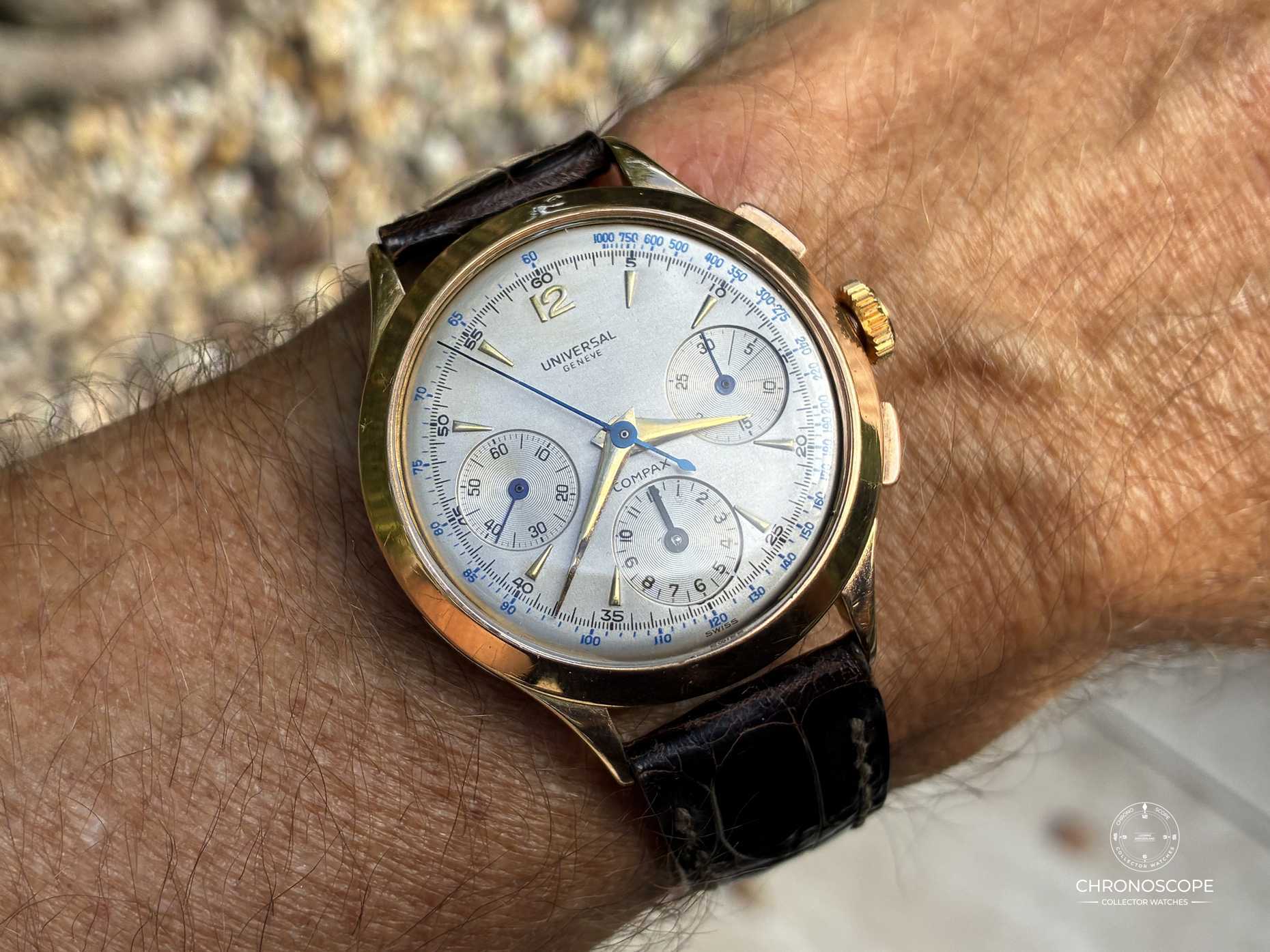 18k Yellow Gold Universal Genève Compax Reference 12491 - Image 15