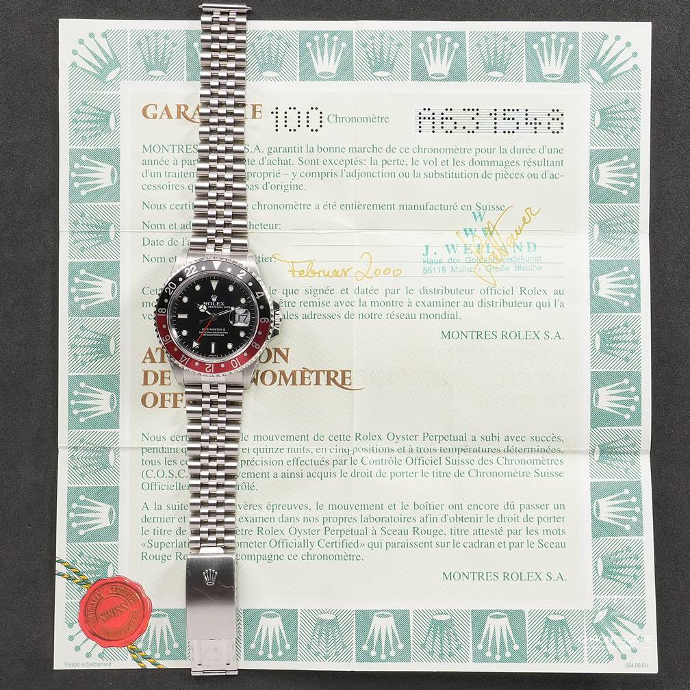 Rolex GMT-Master II ref. 16710 “Coke” on Jubilee bracelet, full set from 2000, Rolex Service 2022 - Image 14