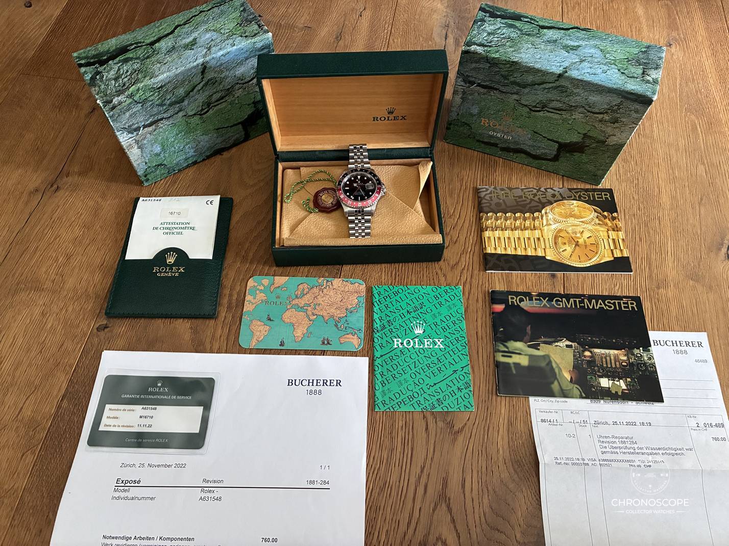 Rolex GMT-Master II ref. 16710 “Coke” on Jubilee bracelet, full set from 2000, Rolex Service 2022 - Image 15
