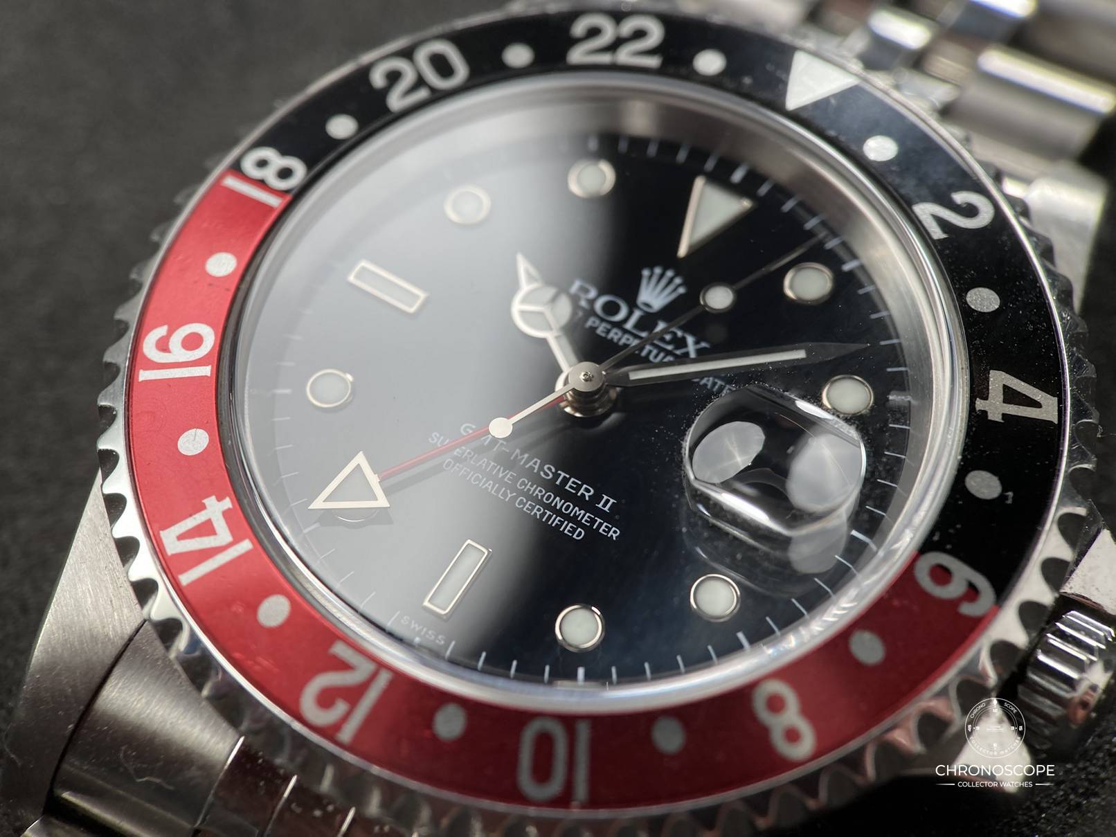 Rolex GMT-Master II ref. 16710 “Coke” on Jubilee bracelet, full set from 2000, Rolex Service 2022 - Image 6
