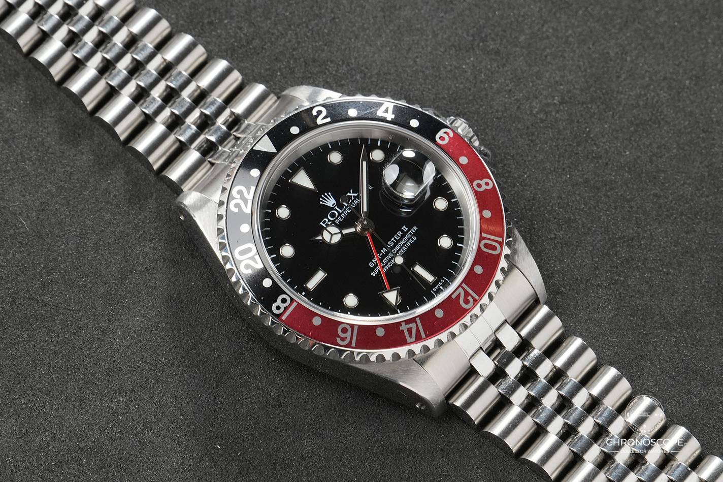 Rolex GMT-Master II ref. 16710 “Coke” on Jubilee bracelet, full set from 2000, Rolex Service 2022 - Image 3