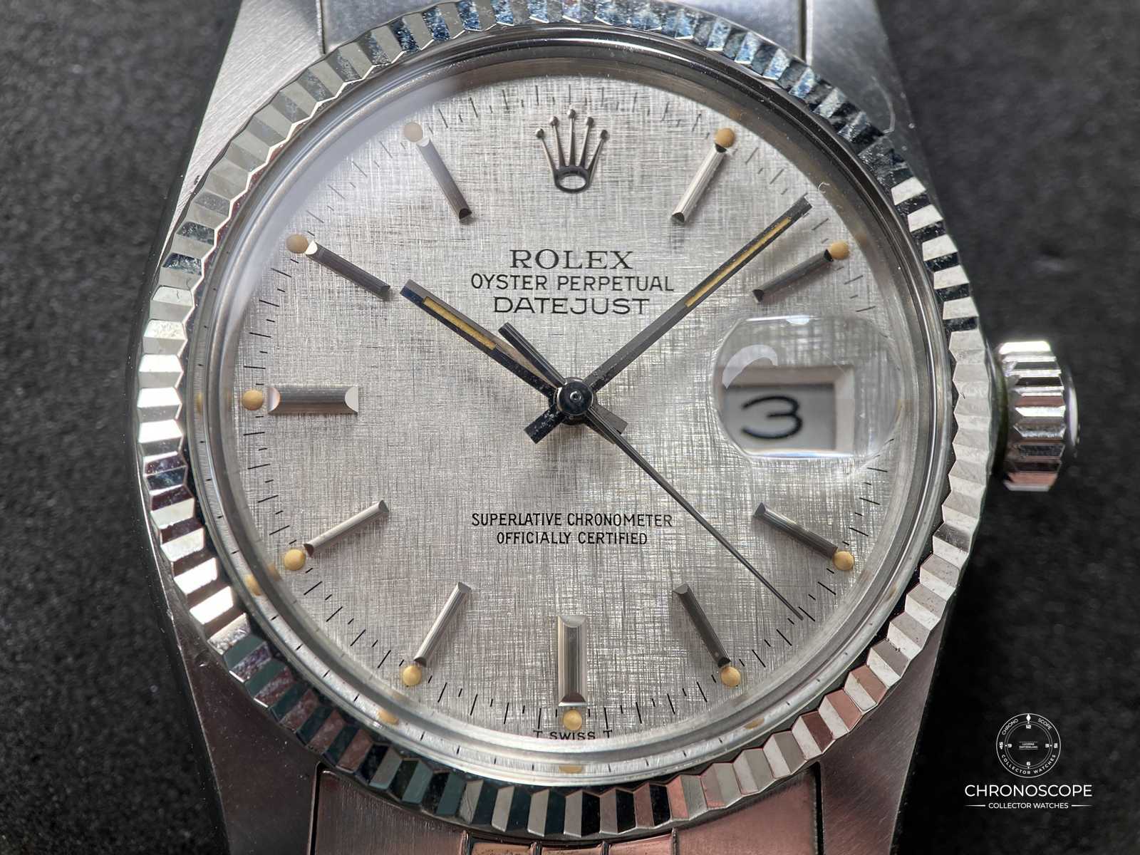 Rolex Vintage Datejust Ref. 16014 from 1983 with original linen dial and exceptional patina - Image 9