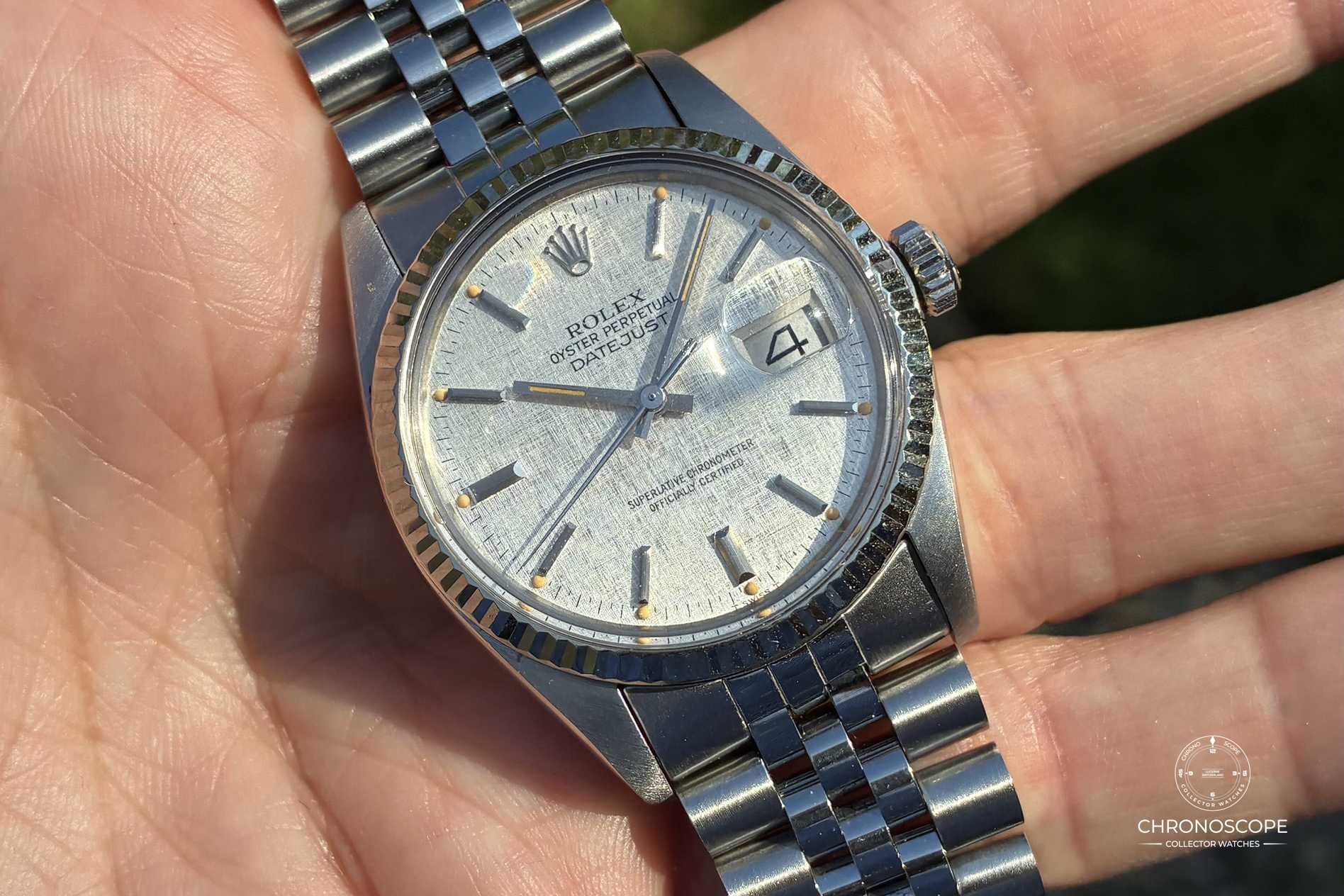 Rolex Vintage Datejust Ref. 16014 from 1983 with original linen dial and exceptional patina - Image 14